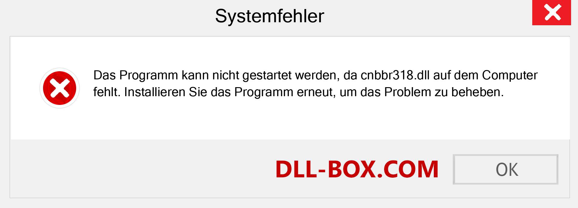 cnbbr318.dll-Datei fehlt?. Download für Windows 7, 8, 10 - Fix cnbbr318 dll Missing Error unter Windows, Fotos, Bildern